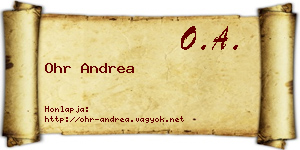 Ohr Andrea névjegykártya